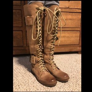 Jeffrey Campbell Women’s Knee High Combat Boots- 7